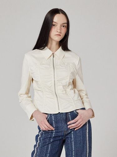 Shirring Zip-Up Shirt - Jucy Judy - Modalova