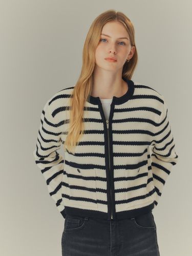 A striped zip-up cardigan - MIND BRIDGE women - Modalova