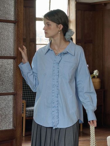 SR_Pocket pleated placket loose shirt - Simple Retro - Modalova