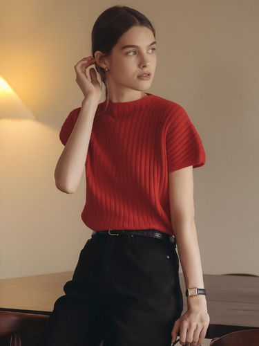 Cashmere blended wholegarment knit top_Red - TILLIDIE - Modalova