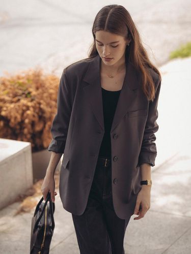 Essential 3-button blazer_Gray - TILLIDIE - Modalova