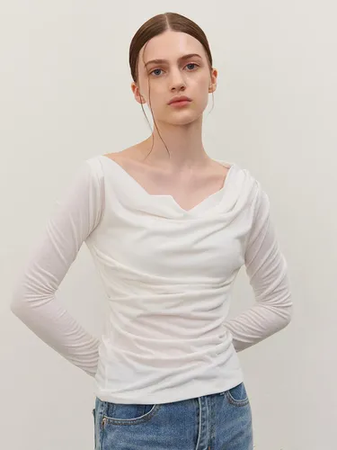 SHIRRING T-SHIRT WHITE - camino - Modalova