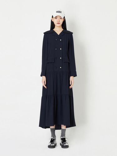 Sailor Collar Pleats Long Dress_LFDAS24110NYD - LUCKY CHOUETTE - Modalova