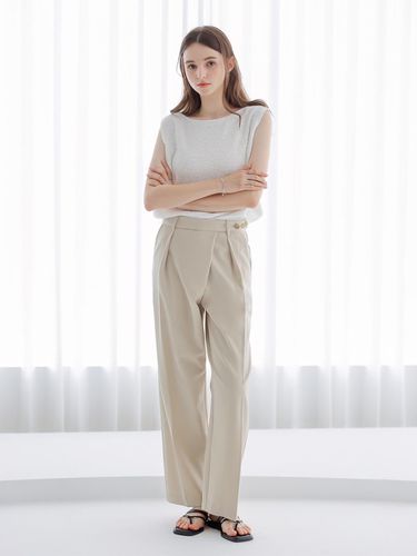 Solid Wrap Wide Pants - KELLY DONAHUE - Modalova