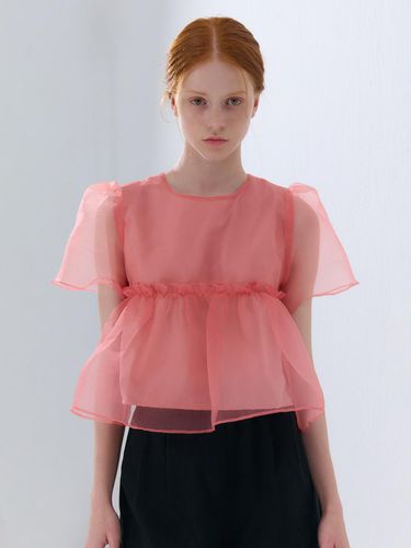 SUMMER ORGANZA SHIRRING BLOUSE - camino - Modalova