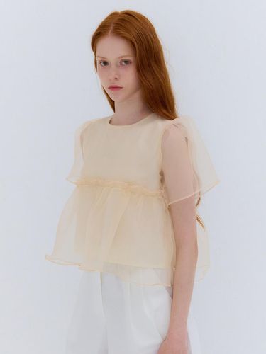 SUMMER ORGANZA SHIRRING BLOUSE - camino - Modalova