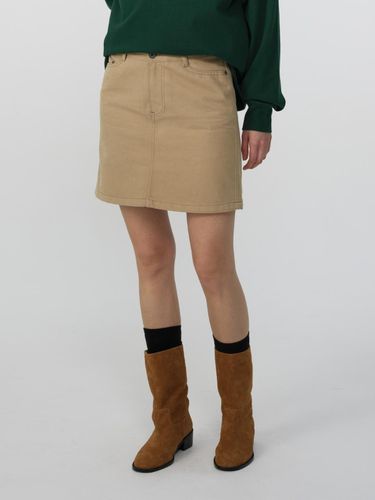 Basic mini denim skirt - beige - DEPOUND - Modalova