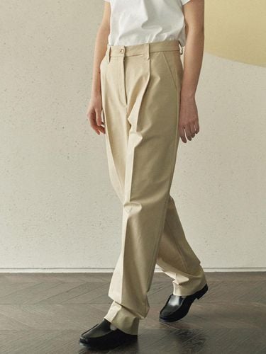 Loisir One-Tuck Pants - Beige - ourhope - Modalova