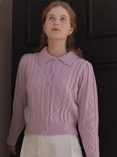 Cashmere Merino Wool Puff Cardigan - Pink - ourhope - Modalova