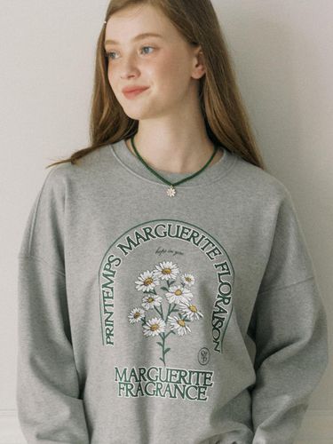 Marguerite Artwork Sweatshirt - Melange Grey - ourhope - Modalova