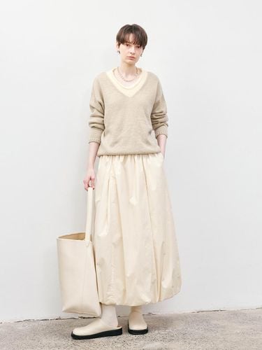 TG_Pleated long balloon skirt_IVORY - tageechita - Modalova