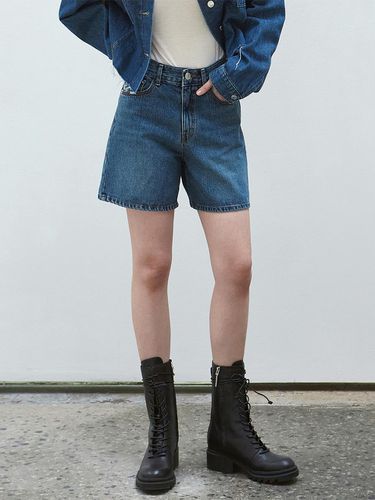 High-Waist Denim Pants - Dark Blue - LOEIL - Modalova