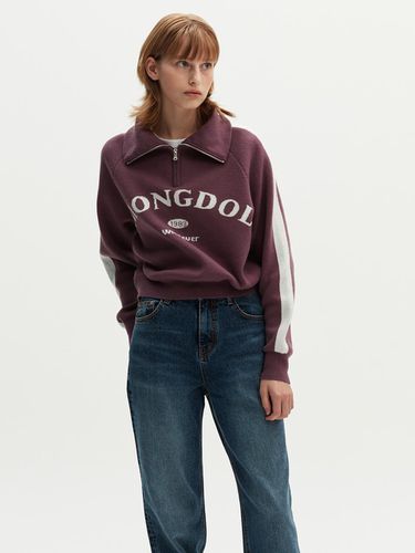 Jacquard Half Zip-Up Knitwear - MONGDOL - Modalova