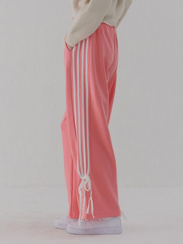 STRAP RIBBON WIDE PANTS PINK - camino - Modalova