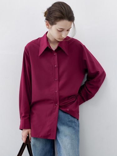 TG_Basic pointed collar shirt_BURGUNDY - tageechita - Modalova