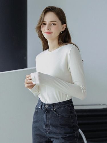 Wool Tencel Slim Round T-shirt - KELLY DONAHUE - Modalova