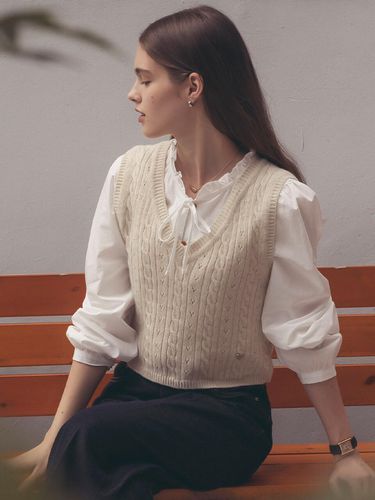 Eyelet cable wool knit vest - TILLIDIE - Modalova