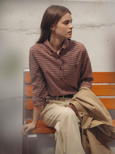 Classic grid check shirt_Red - TILLIDIE - Modalova