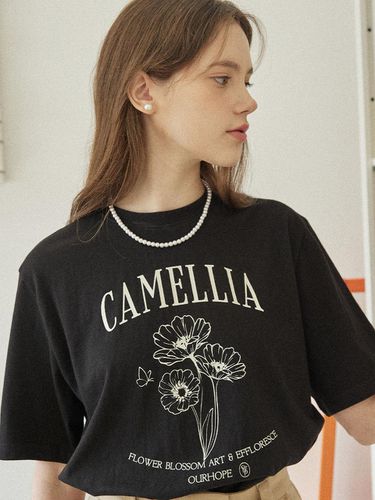 Camellia T-shirt - Black - ourhope - Modalova