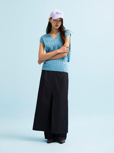 Front Slit H-line long Skirt (Optional Belt) - LUCKY CHOUETTE - Modalova