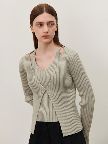 SLEEVELESS BOLERO KNIT LIGHT GRAY - camino - Modalova