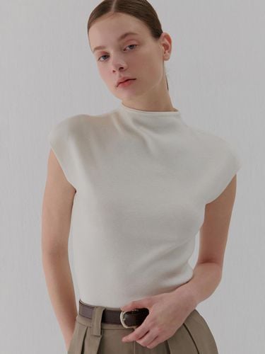 HALF-NECK CAP SLEEVE KNIT - camino - Modalova