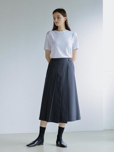 Blend wool pleated wrap skirt - KELLY DONAHUE - Modalova