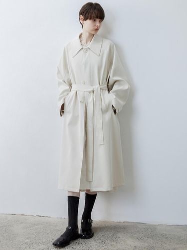 TG_Classic belted windbreaker coat_IVORY - tageechita - Modalova