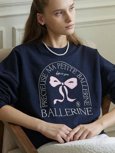 Ballerine Applique Sweatshirt - Navy - ourhope - Modalova