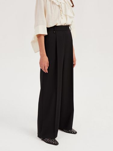 Emblem Point Solid Wide Pants_LFPNA24240BKX - LUCKY CHOUETTE - Modalova