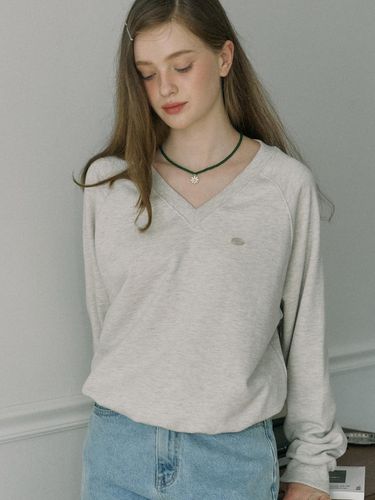 V-neck Cotton Sweatshirt - ourhope - Modalova