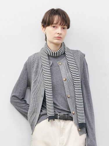 TG_Striped wool narrow scarf - tageechita - Modalova