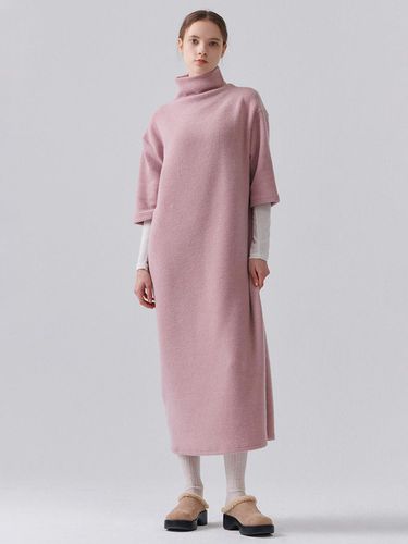 TURTLENECK HALF-SLEEVE LAYERED DRESS - camino - Modalova