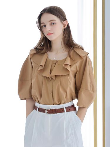 Cotton frill half sleeve blouse - KELLY DONAHUE - Modalova