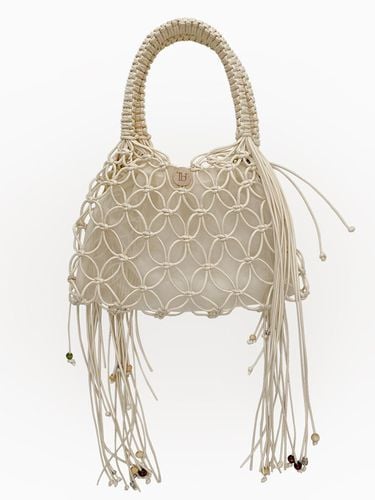 Macrame Tassel Tote Bag_White - Rubati - Modalova