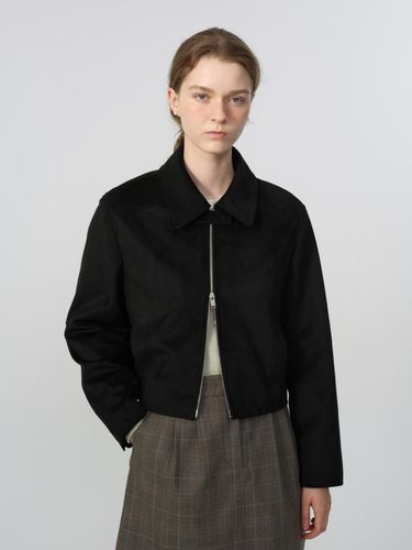 Suede short jacket - black - DEPOUND - Modalova