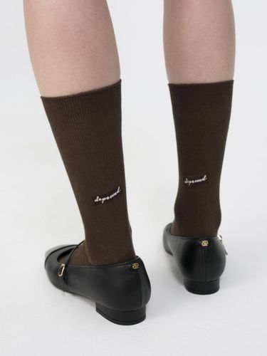 Cursive logo essential rib socks - DEPOUND - Modalova