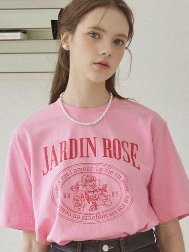 Jardin Rose T-shirt - Pink - ourhope - Modalova