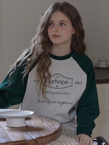 Heritage Logo Raglan Sweatshirt - Green - ourhope - Modalova