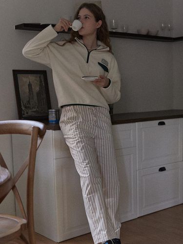 Day Stripe Banding Pants - Beige - ourhope - Modalova