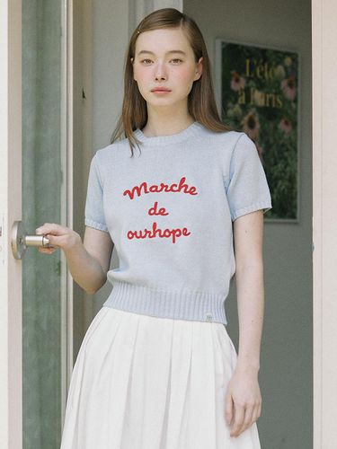 Marche Cotton Knit - Sky Blue - ourhope - Modalova