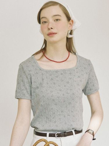 Tiny Floral Slim T-shirt - Melange Grey - ourhope - Modalova