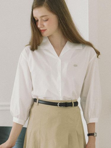 Collar Cotton Shirt - White - ourhope - Modalova