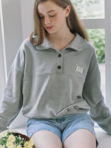 Hope Button-down Sweatshirt - Melange Grey - ourhope - Modalova