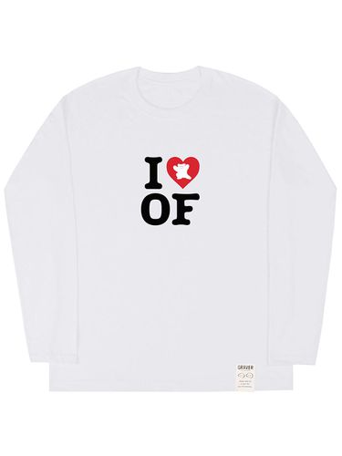 UNISEX] I LOVE Bear Long Sleeve T-shirt_White - GRAVER - Modalova