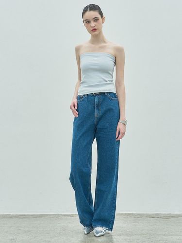 Classy Wide Denim Pants_Deep Blue - ELLIOTI - Modalova