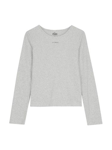 Essential Slim Long-Sleeved T-shirt_MELANGE WHITE - CITYBREEZE - Modalova