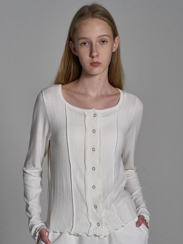 Square Neck Cardigan Ts_White - ELLIOTI - Modalova