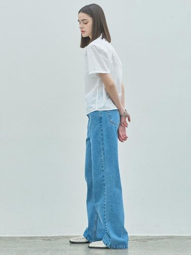 Classy Wide Denim Pants_Blue - ELLIOTI - Modalova