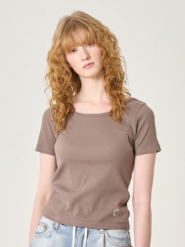 U-Neck Rib Layered Ts_Beige - ELLIOTI - Modalova